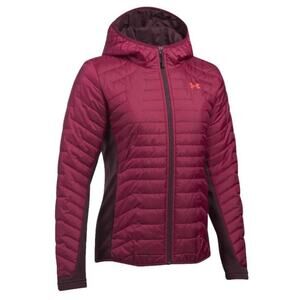 Under Armour ColdGear Reactor Hybrid Jacket Women's Full Zip Puffer Hoodie Small